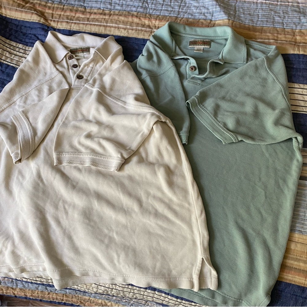Set of 2 silk blen polo style shirts